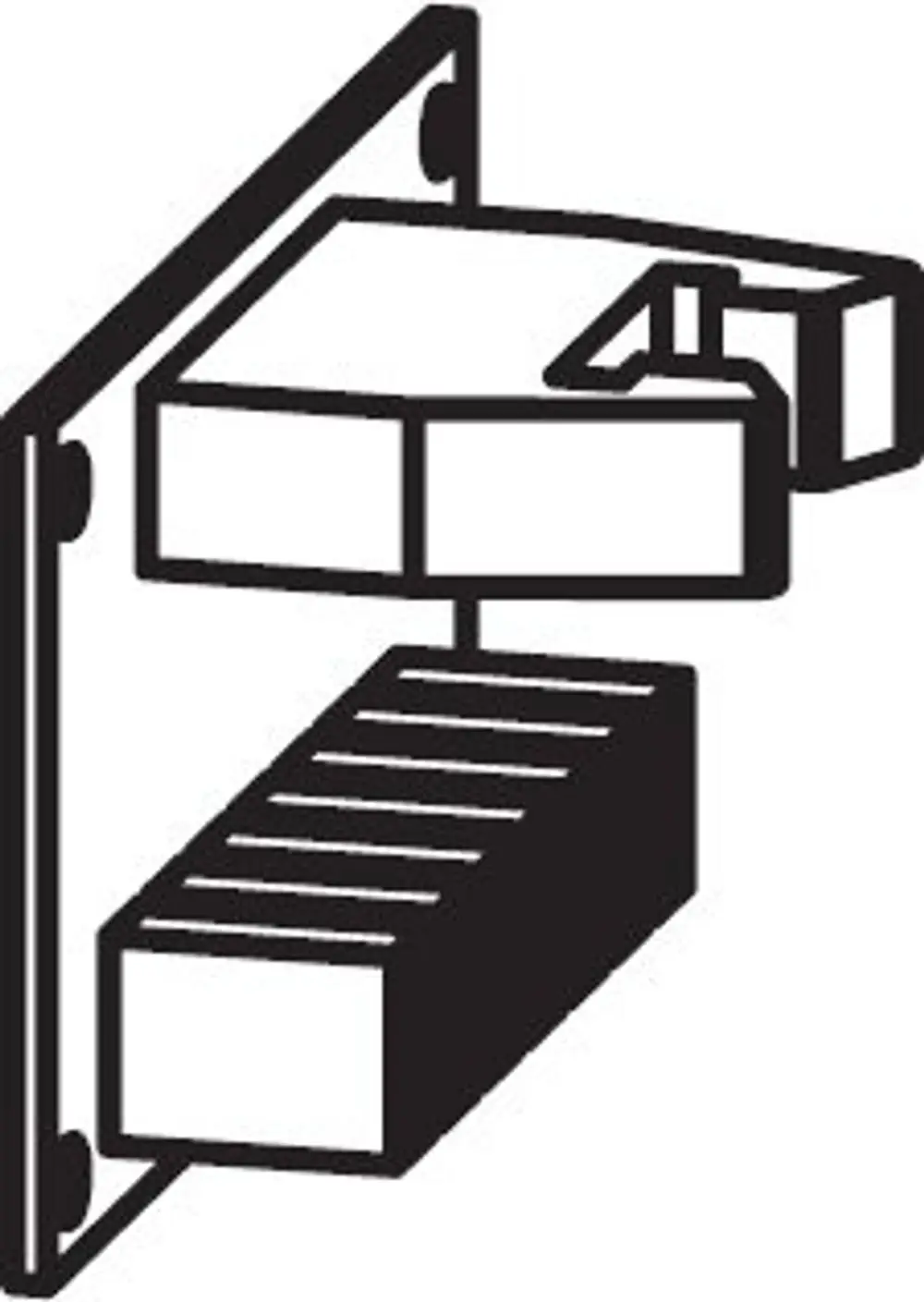Bosch-Montageelement mit einer Halterung, die eine verschiebbare Struktur zeigt, ideal für verschiedenen Einsatzbereiche in technischen Geräten.